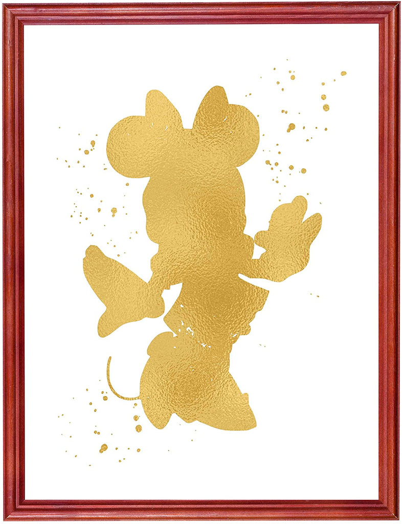 Minnie Mouse Inspired - Poster Print Photo Quality - Made in USA - Disney Inspired - Home Art Print - Frame not Included (11x14, Gold)