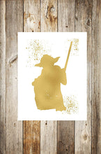 Load image into Gallery viewer, Gold Print - Yoda Jedi Master Inspired by Star Wars - Gold Poster Print Photo Quality - Made in USA - Home Art Print -Frame not Included (8x10, Yoda)