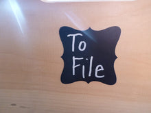 Load image into Gallery viewer, Reusable Chalk Labels - 24 Fancy Square Shape Adhesive Chalkboard Stickers in 4 Sizes, Labels are Dishwasher Safe with Semi-Permanent Adhesive