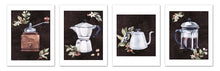 Load image into Gallery viewer, Coffee Maker & Seed Foliage Kitchen Wall Art Prints Set - Ideal Gift For Family Room Kitchen Play Room Wall Décor Birthday Wedding Anniversary | Set of 4 - Unframed- 8x10 Photos