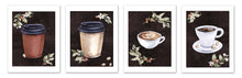 Load image into Gallery viewer, Dispossible Marble Coffee Cups With Seed Foliage Print Kitchen Wall Art Prints Set - Gift For Family Room Kitchen Play Room Wall Décor Birthday Wedding Anniversary | Set of 4 - Unframed- 8x10 Photos