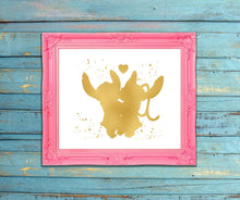 Load image into Gallery viewer, Lilo and Stitch - Ohana Means Family - Gold Print Inspired by Lilo and Stitch - Poster Print Photo Quality - Made in USA - Disney Inspired - Home Art Print -Frame not included (8x10, StitchAngel)