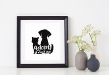 Load image into Gallery viewer, Adopt Don&#39;t Shop | 5.2&quot; x 5.9&quot; Vinyl Sticker | Peel and Stick Inspirational Motivational Quotes Stickers Gift | Decal for Animals Rescue Lovers