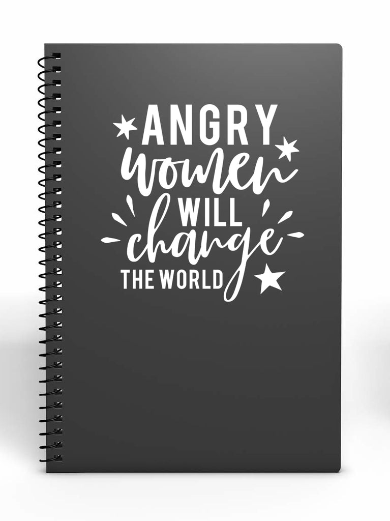 Angry Women Will Change The World | 5" x 2.5" Vinyl Sticker | Peel and Stick Inspirational Motivational Quotes Stickers Gift | Decal for Inspiration/Motivation Lovers