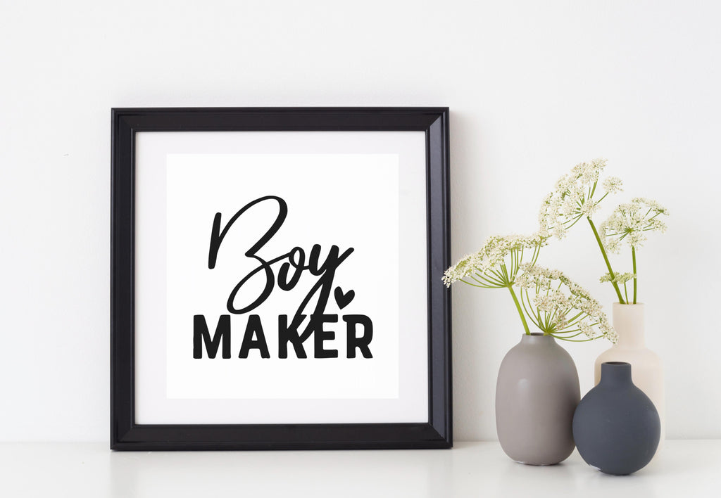 Boy Maker | 4" x 3.6" Vinyl Sticker | Peel and Stick Inspirational Motivational Quotes Stickers Gift | Decal for Family Parents Lovers