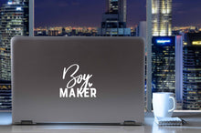 Load image into Gallery viewer, Boy Maker | 4" x 3.6" Vinyl Sticker | Peel and Stick Inspirational Motivational Quotes Stickers Gift | Decal for Family Parents Lovers