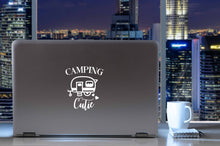 Load image into Gallery viewer, Camping Cutie | 5.2" x 4.5" Vinyl Sticker | Peel and Stick Inspirational Motivational Quotes Stickers Gift | Decal for Outdoors/Nature Camping Lovers