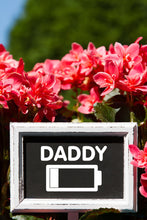 Load image into Gallery viewer, Daddy Battery | 5.2" x 3.6" Vinyl Sticker | Peel and Stick Inspirational Motivational Quotes Stickers Gift | Decal for Family Dads Lovers
