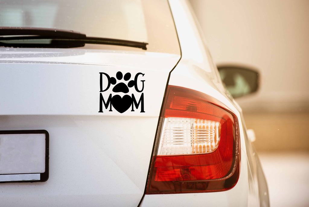 Dog Mom | 5.2" x 4.6" Vinyl Sticker | Peel and Stick Inspirational Motivational Quotes Stickers Gift | Decal for Animals Dogs Lovers