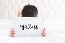 Load image into Gallery viewer, #girlboss | 8" x 2.3" Vinyl Sticker | Peel and Stick Inspirational Motivational Quotes Stickers Gift | Decal for Inspiration/Motivation Lovers