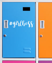 Load image into Gallery viewer, #girlboss | 8" x 2.3" Vinyl Sticker | Peel and Stick Inspirational Motivational Quotes Stickers Gift | Decal for Inspiration/Motivation Lovers