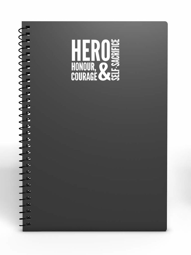 Hero Honour Courage and Self-Sacrifice | 5.2" x 4.5" Vinyl Sticker | Peel and Stick Inspirational Motivational Quotes Stickers Gift | Decal for Occupations Lovers