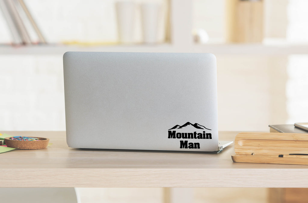 Mountain Man | 5.2" x 3.2" Vinyl Sticker | Peel and Stick Inspirational Motivational Quotes Stickers Gift | Decal for Outdoors/Nature Lovers