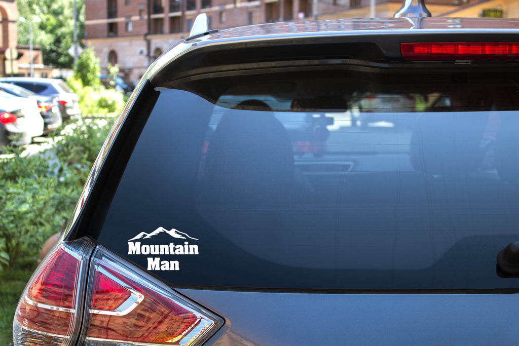Mountain Man | 5.2" x 3.2" Vinyl Sticker | Peel and Stick Inspirational Motivational Quotes Stickers Gift | Decal for Outdoors/Nature Lovers