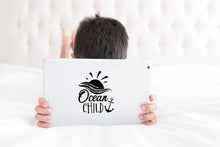 Load image into Gallery viewer, Ocean Child | 5.2" x 4.4" Vinyl Sticker | Peel and Stick Inspirational Motivational Quotes Stickers Gift | Decal for Outdoors/Nature Water Lovers