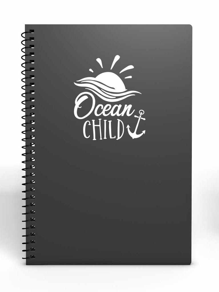 Ocean Child | 5.2" x 4.4" Vinyl Sticker | Peel and Stick Inspirational Motivational Quotes Stickers Gift | Decal for Outdoors/Nature Water Lovers