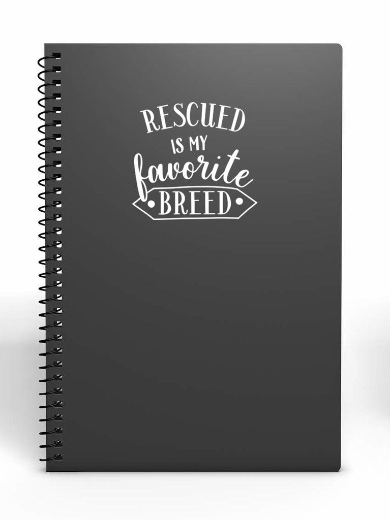 Rescued is My Favorite Breed | 5.4" x 4.2" Vinyl Sticker | Peel and Stick Inspirational Motivational Quotes Stickers Gift | Decal for Animals Rescue Lovers