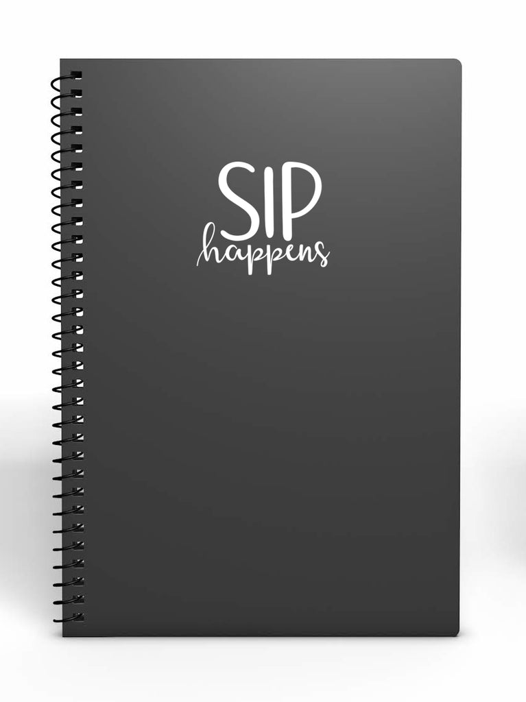 SIP Happens | 4.5" x 3.8" Vinyl Sticker | Peel and Stick Inspirational Motivational Quotes Stickers Gift | Decal for Wine, Beer, Coffee, Tea Humor Lovers