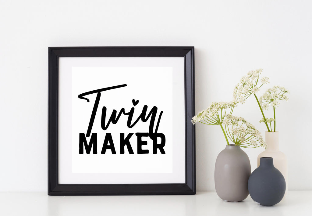 Twin Maker | 4.2" x 4.2" Vinyl Sticker | Peel and Stick Inspirational Motivational Quotes Stickers Gift | Decal for Family Parents Lovers