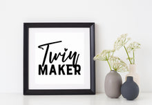 Load image into Gallery viewer, Twin Maker | 4.2" x 4.2" Vinyl Sticker | Peel and Stick Inspirational Motivational Quotes Stickers Gift | Decal for Family Parents Lovers