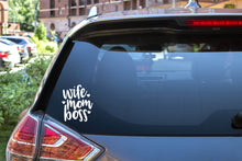 Load image into Gallery viewer, Wife Mom Boss | 4.3" x 5.2" Vinyl Sticker | Peel and Stick Inspirational Motivational Quotes Stickers Gift | Decal for Family Moms Lovers