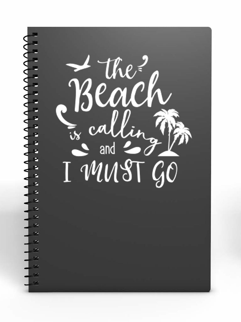 The Beach is Calling and I Must Go | 5.1" x 5.2" Vinyl Sticker | Peel and Stick Inspirational Motivational Quotes Stickers Gift | Decal for Outdoors/Nature Water Lovers