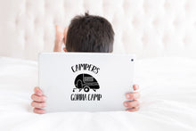 Load image into Gallery viewer, Campers Gonna Camp | 5.2" x 4.3" Vinyl Sticker | Peel and Stick Inspirational Motivational Quotes Stickers Gift | Decal for Outdoors/Nature Camping Lovers