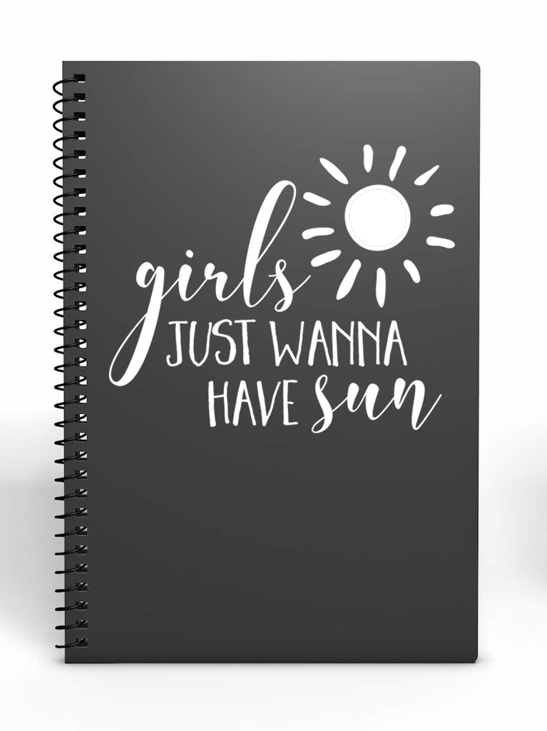 Girls Just Wanna Have Sun | 5.2" x 4.3" Vinyl Sticker | Peel and Stick Inspirational Motivational Quotes Stickers Gift | Decal for Outdoors/Nature Lovers