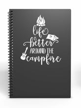 Load image into Gallery viewer, Life is Better Around The Campfire | 4.2" x 5.2" Vinyl Sticker | Peel and Stick Inspirational Motivational Quotes Stickers Gift | Decal for Outdoors/Nature Camping Lovers