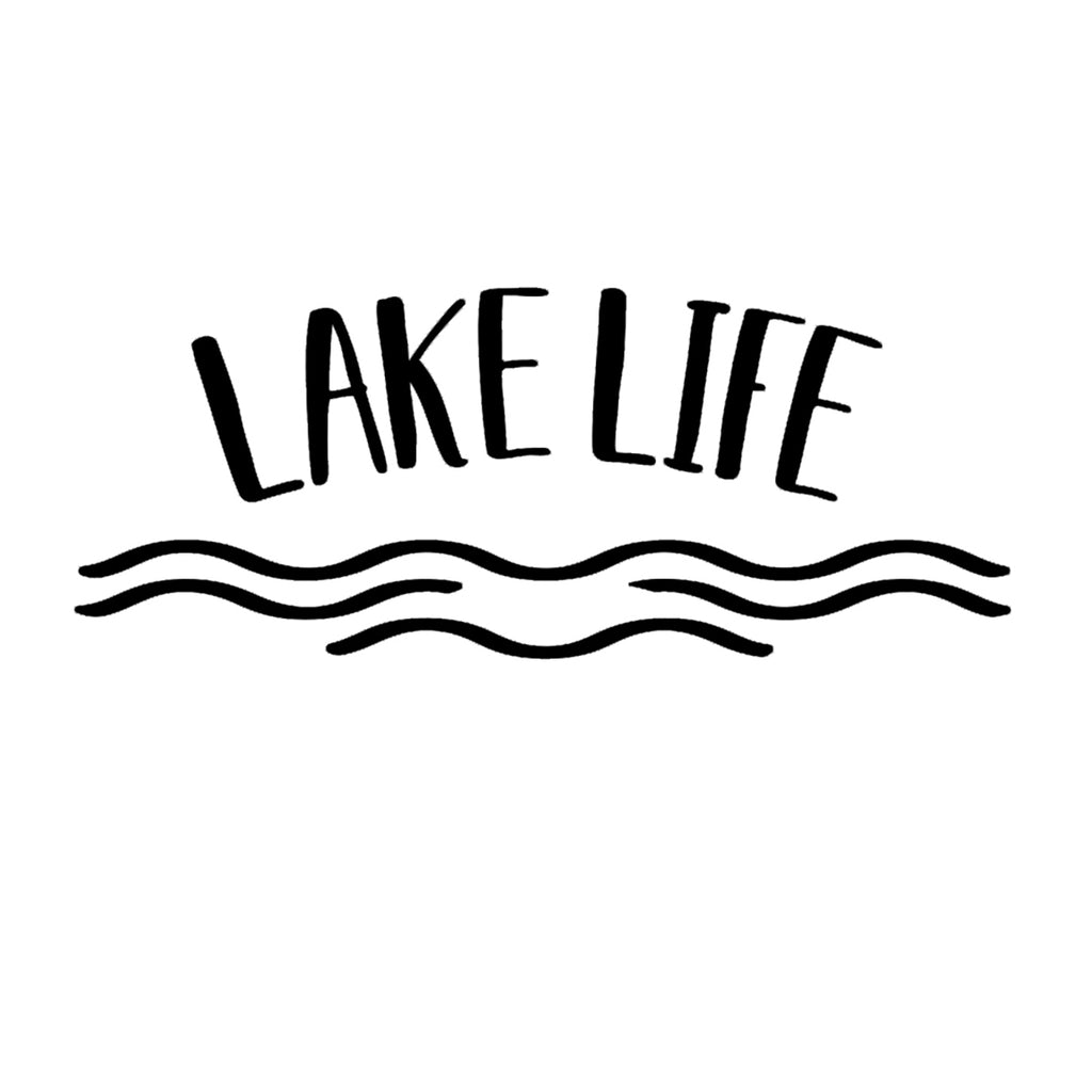 Lake Life | 7.9" x 3.2" Vinyl Sticker | Peel and Stick Inspirational Motivational Quotes Stickers Gift | Decal for Outdoors/Nature Water Lovers