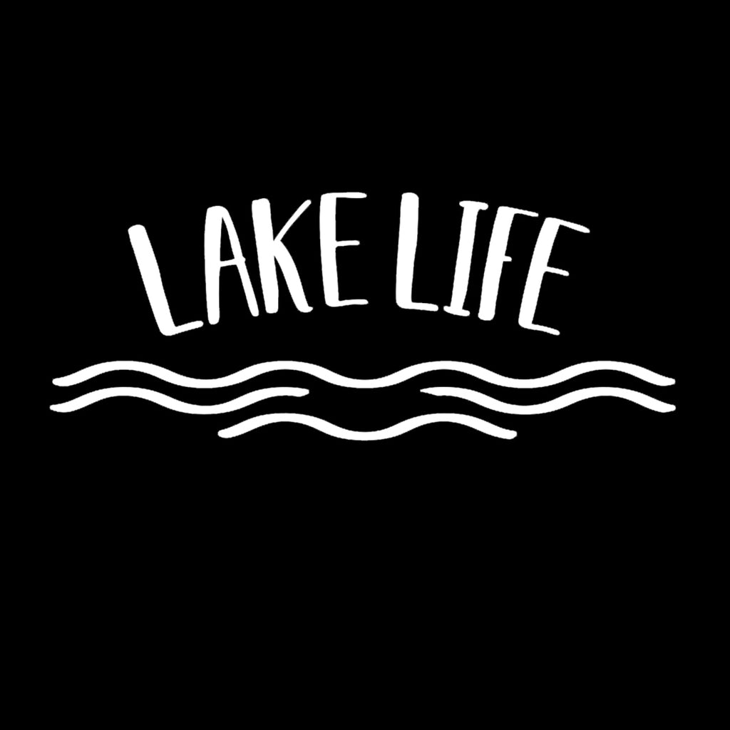 Lake Life | 7.9" x 3.2" Vinyl Sticker | Peel and Stick Inspirational Motivational Quotes Stickers Gift | Decal for Outdoors/Nature Water Lovers