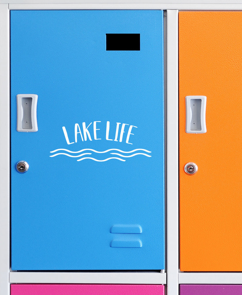 Lake Life | 7.9" x 3.2" Vinyl Sticker | Peel and Stick Inspirational Motivational Quotes Stickers Gift | Decal for Outdoors/Nature Water Lovers