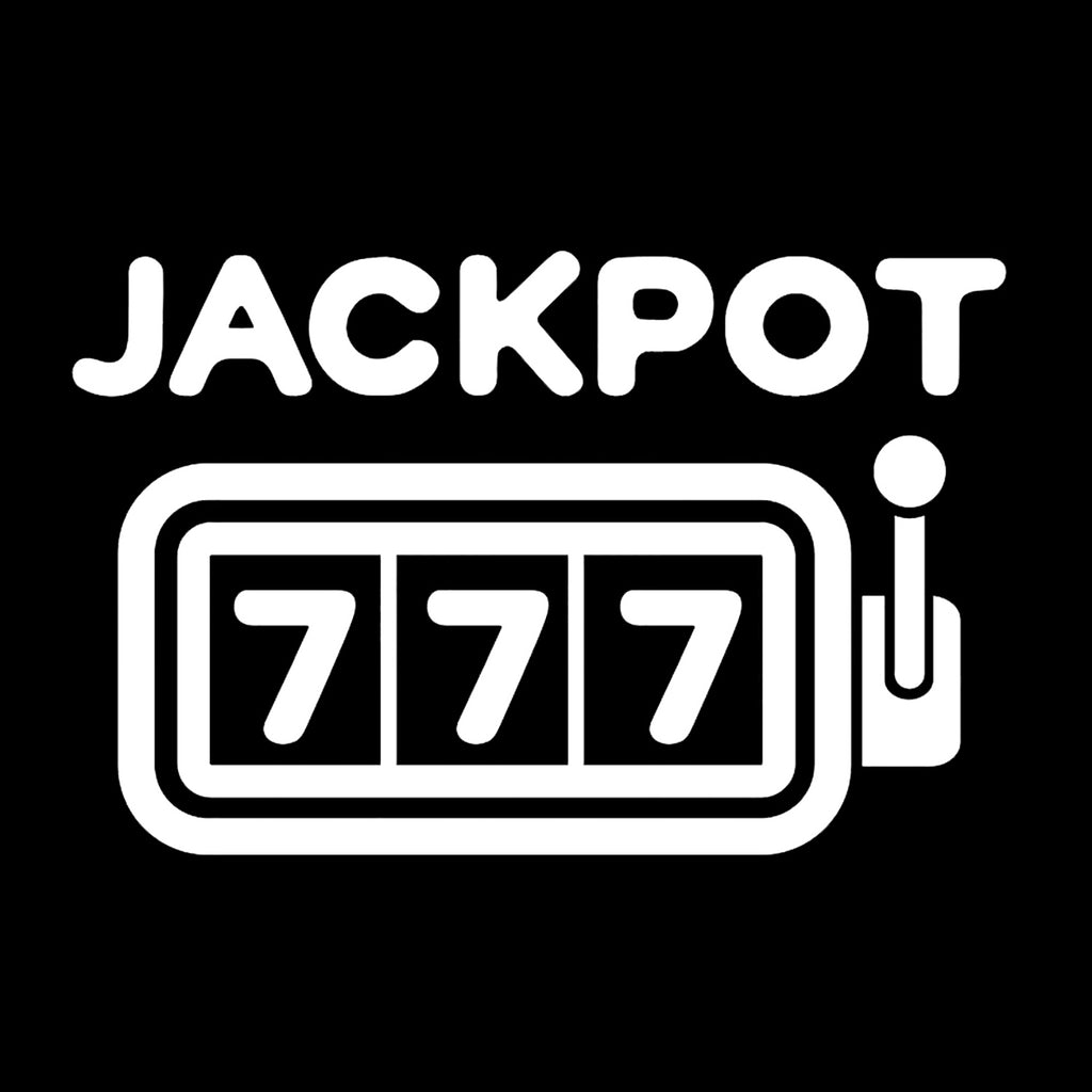 Jackpot 777 | 5.2" x 3.4" Vinyl Sticker | Peel and Stick Inspirational Motivational Quotes Stickers Gift | Decal for Hobbies Casino Lovers