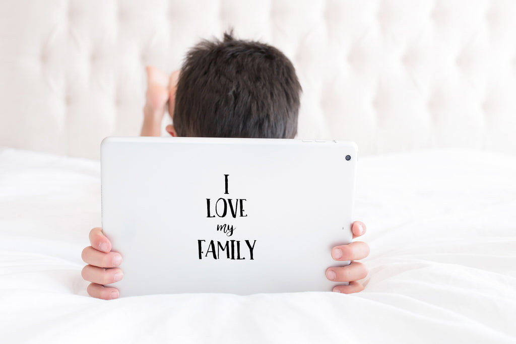 I Love My Family | 5.2" x 3.6" Vinyl Sticker | Peel and Stick Inspirational Motivational Quotes Stickers Gift | Decal for Family General Lovers