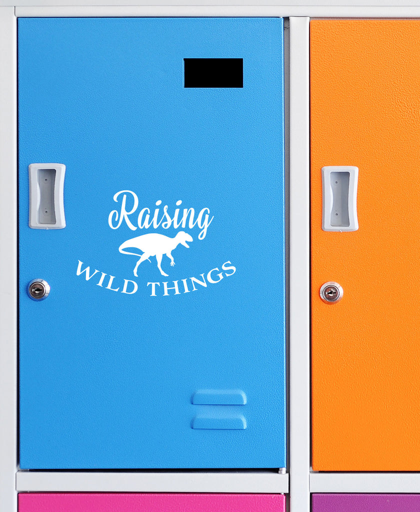 Raising Wild Things | 5.2" x 3.5" Vinyl Sticker | Peel and Stick Inspirational Motivational Quotes Stickers Gift | Decal for Family Parents Lovers