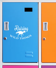 Load image into Gallery viewer, Raising Wild Things | 5.2" x 3.5" Vinyl Sticker | Peel and Stick Inspirational Motivational Quotes Stickers Gift | Decal for Family Parents Lovers