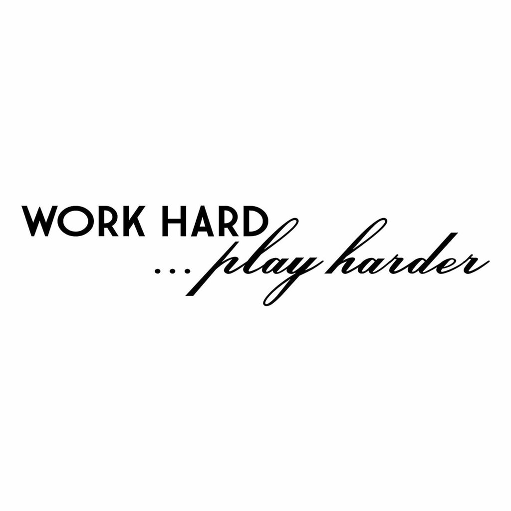 Vinyl Decal Sticker for Computer Wall Car Mac Macbook and More - Work Hard - Play Harder