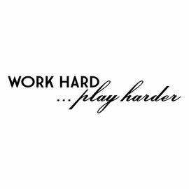 Vinyl Decal Sticker for Computer Wall Car Mac Macbook and More - Work Hard - Play Harder