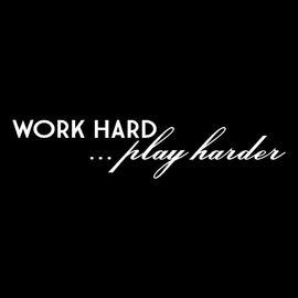 Vinyl Decal Sticker for Computer Wall Car Mac Macbook and More - Work Hard - Play Harder