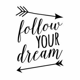 Vinyl Decal Sticker for Computer Wall Car Mac MacBook and More - Follow Your Dream - 5.2 x 3.7 inches