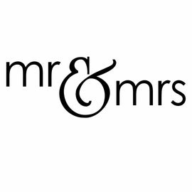Vinyl Decal Sticker for Computer Wall Car Mac MacBook and More - Mr & Mrs - 7 x 2.4 inches