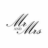 Vinyl Decal Sticker for Computer Wall Car Mac MacBook and More Wedding Decal - Mr & Mrs 5.2 x 3 inches