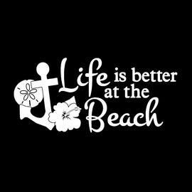 Vinyl Decal Sticker for Computer Wall Car Mac MacBook and More - Life is Better at The Beach
