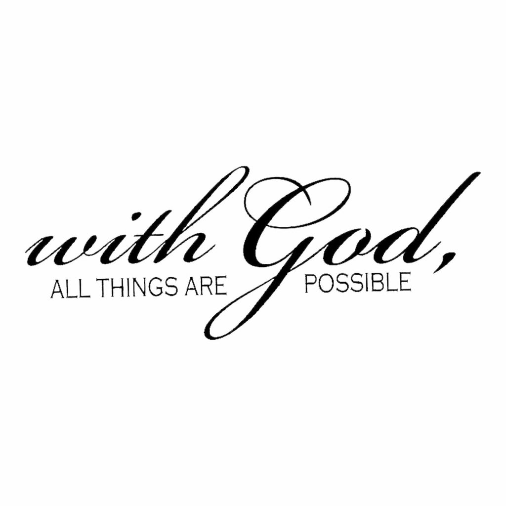 with God All Things are Possible Laptop Art. Religious Christian Decal for car, Computer or Wall. Wall Décor. USA Made Removable Vinyl Stickers and Gifts - 8" x 3"
