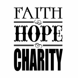 Vinyl Decal Sticker for Computer Wall Car Mac MacBook and More - Faith Hope Charity - 5.2 x 4 inches