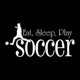 Vinyl Decal Sticker for Computer Wall Car Mac Macbook and More - Eat Sleep Play Soccer