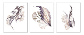 Watercolor Fish & Flora Wall Art Prints Set - Home Decor For Kids, Child, Children, Baby or Toddlers Room - Gift for Newborn Baby Shower | Set of 3 - Unframed- 8x10 Photos