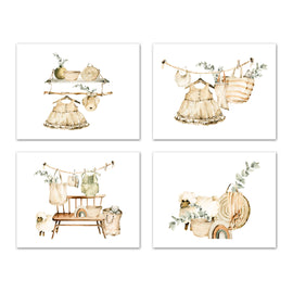 Baby items & tablles Boho Nursery Wall Art Prints Set - Home Decor For Kids, Child, Children, Baby or Toddlers Room - Gift for Newborn Baby Shower | Set of 4 - Unframed- 8x10 Photos