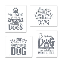 Load image into Gallery viewer, Gray Funny Dog Puppy Quotes Wall Art Prints Set - Ideal Gift For Family Room Kitchen Play Room Wall Décor Birthday Wedding Anniversary | Set of 4 - Unframed- 8x10 Photos