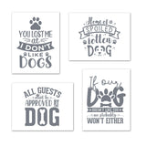 Gray Funny Dog Puppy Quotes Wall Art Prints Set - Ideal Gift For Family Room Kitchen Play Room Wall Décor Birthday Wedding Anniversary | Set of 4 - Unframed- 8x10 Photos